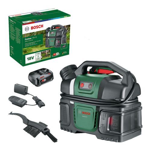 Bosch Fontus 18V-6 akkumulátoros kerékpármosó (EU) – 6L tartály, 20 bar, akkuval+töltővel