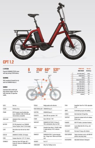 BESV CPT 1.2 – Compact e-bike • Shimano EP500 • 531 Wh • Gates szíjhajtás • Nexus 5