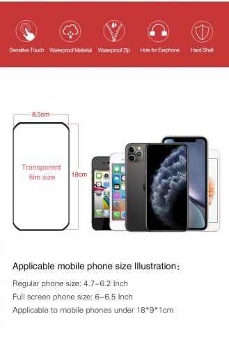 Rhinowalk 6,5 “-os mobiltelefon-tartós biciklis kormánytáska