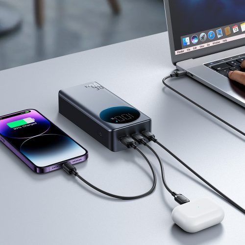 Joyroom 30000mAh 65W Power Bank digitális kijelzővel (JR-PBF05) – fekete
