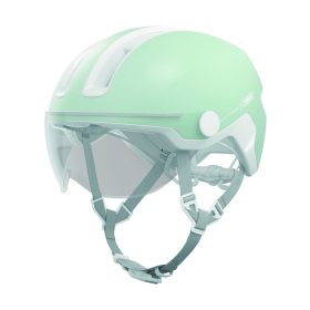  ABUS kerékpáros városi sisak Hud-Y ACE, In-Mold, beépített átlátszó szemüveggel, pure mint, L (57-61 cm)