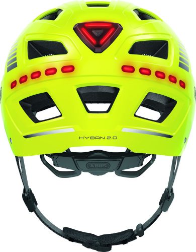 ABUS kerékpáros városi sisak Hyban 2.0 LED, ABS, signal yellow, XL (58-63 cm)