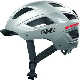   ABUS kerékpáros városi sisak Hyban 2.0 LED, ABS, signal silver, XL (58-63 cm)
