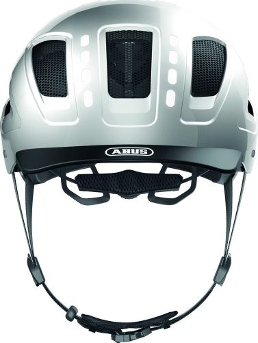 ABUS kerékpáros városi sisak Hyban 2.0 LED, ABS, signal silver, XL (58-63 cm)