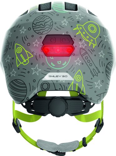 ABUS kerékpáros gyerek sisak Smiley 3.0 LED, In-Mold, grey space, S (45-50 cm)