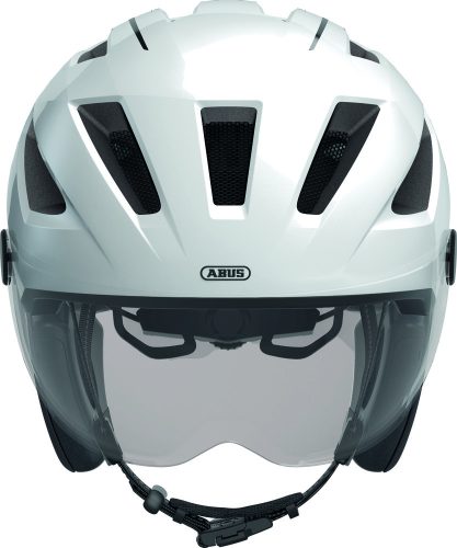 ABUS kerékpáros városi sisak Pedelec 2.0 ACE, In-Mold, beépített átlátszó szemüveggel, pearl white, S (51-55 cm)