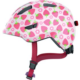   ABUS kerékpáros gyerek sisak Smiley 3.0 LED, In-Mold, rose strawberry, S (45-50 cm)