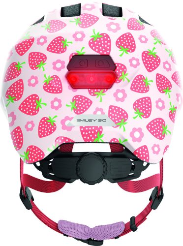 ABUS kerékpáros gyerek sisak Smiley 3.0 LED, In-Mold, rose strawberry, S (45-50 cm)