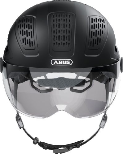 ABUS kerékpáros városi sisak Hyban 2.0 ACE, ABS, beépített átlátszó szemüveggel, velvet black, M (52-58 cm)