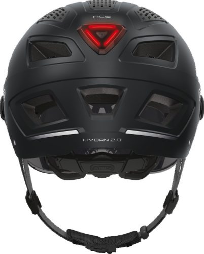 ABUS kerékpáros városi sisak Hyban 2.0 ACE, ABS, beépített átlátszó szemüveggel, velvet black, M (52-58 cm)