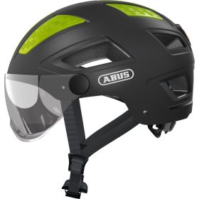   ABUS kerékpáros városi sisak Hyban 2.0 ACE, ABS, beépített átlátszó szemüveggel, titan, M (52-58 cm)