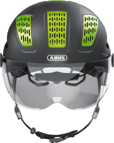 ABUS kerékpáros városi sisak Hyban 2.0 ACE, ABS, beépített átlátszó szemüveggel, titan, M (52-58 cm)
