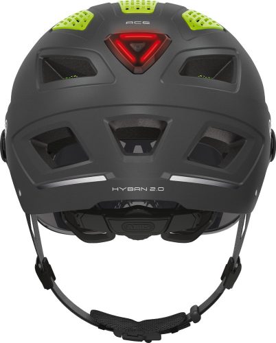ABUS kerékpáros városi sisak Hyban 2.0 ACE, ABS, beépített átlátszó szemüveggel, titan, M (52-58 cm)