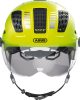 ABUS kerékpáros városi sisak Hyban 2.0 ACE, ABS, beépített átlátszó szemüveggel, signal yellow, M (52-58 cm)