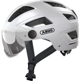   ABUS kerékpáros városi sisak Hyban 2.0 ACE, ABS, beépített átlátszó szemüveggel, polar white, M (52-58 cm)
