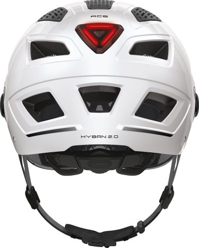 ABUS kerékpáros városi sisak Hyban 2.0 ACE, ABS, beépített átlátszó szemüveggel, polar white, M (52-58 cm)
