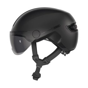   ABUS kerékpáros városi sisak Hud-Y ACE, In-Mold, beépített átlátszó szemüveggel, velvet black, S (51-55 cm)