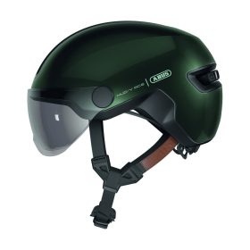   ABUS kerékpáros városi sisak Hud-Y ACE, In-Mold, beépített átlátszó szemüveggel, moss green S  (51-55 cm)
