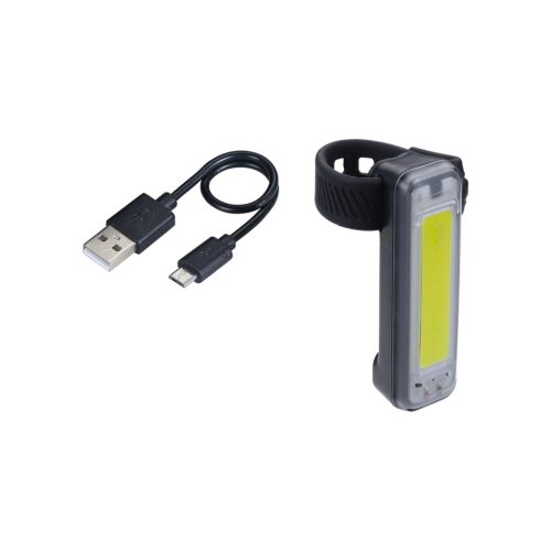 BBB Cycling kerékpáros első lámpa BLS-136 Signal, 57 lumen, 5 mód, micro USB tölthető 300mAh akku, gumis felfogatással (BLS-81 helyettesítője)