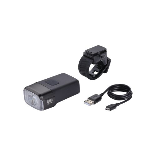 BBB Cycling kerékpáros első lámpa BLS-161 NanoStrike, 600 lumen, 6 mód, micro USB tölthető 2000mAh akku, gumis felfogatással