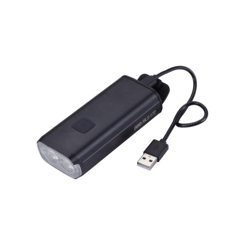 BBB Cycling kerékpáros első lámpa BLS-172 StrikeDuo, 1600 lumen, 7 mód, USB-C tölthető 5200 mAh akku, gumis felfogatással, távirányító kompatibilis (BLS-179)