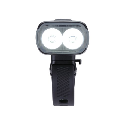 BBB Cycling kerékpáros első lámpa BLS-172 StrikeDuo, 1600 lumen, 7 mód, USB-C tölthető 5200 mAh akku, gumis felfogatással, távirányító kompatibilis (BLS-179)