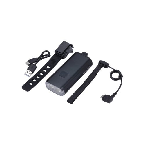 BBB Cycling kerékpáros első lámpa BLS-173 StrikeDuo, 2000 lumen, 7 mód, USB-C tölthető 6700 mAh akku, gumis felfogatással, távirányítóval a csomagban (BLS-179)