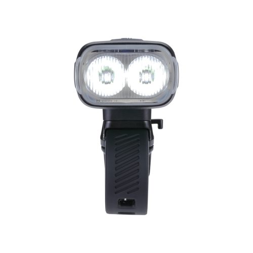 BBB Cycling kerékpáros első lámpa BLS-173 StrikeDuo, 2000 lumen, 7 mód, USB-C tölthető 6700 mAh akku, gumis felfogatással, távirányítóval a csomagban (BLS-179)