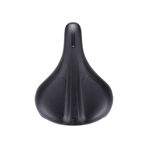 BBB Cycling kerékpáros nyereg BSD-102 ComfortPlus Relaxed, unisex, kiegyenesedett testtartáshoz ajánlott, emlékező szivacsos, 205mm széles, fekete