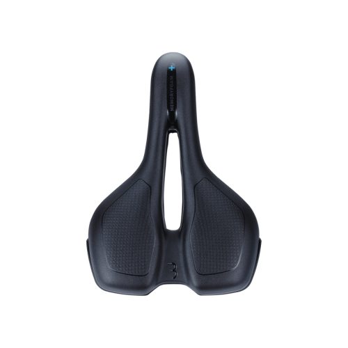 BBB Cycling kerékpáros nyereg BSD-112 SportPlus, unisex, aktívkerékpározási testtartáshoz ajánlott, emlékező szivacsos, 185mm széles, fekete