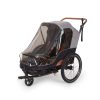 Bobike kerékpáros utánfutó max 2 gyermek szállítására, rugós lengéscsillapítás, 2 kerékpár adapterrel a csomagban, futó-babakocsiszettel, szürke/barna