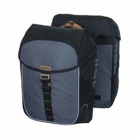   Basil dupla táska Miles Double Bag, Universal Bridge System, fekete szürke