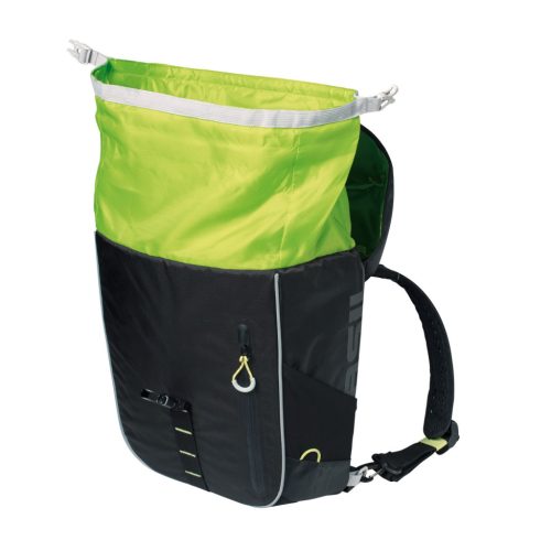 Basil egyoldalas táska és hátizsák Miles Daypack, Hook ON, fekete lime