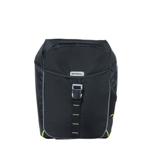Basil dupla táska Miles Double Bag, Universal Bridge System, fekete lime