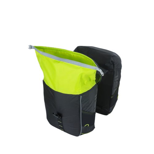 Basil dupla táska Miles Double Bag, Universal Bridge System, fekete lime