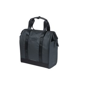   Basil egyoldalas táska Grand Tarpaulin Bicycle Shopper, MIK Hooks, fekete