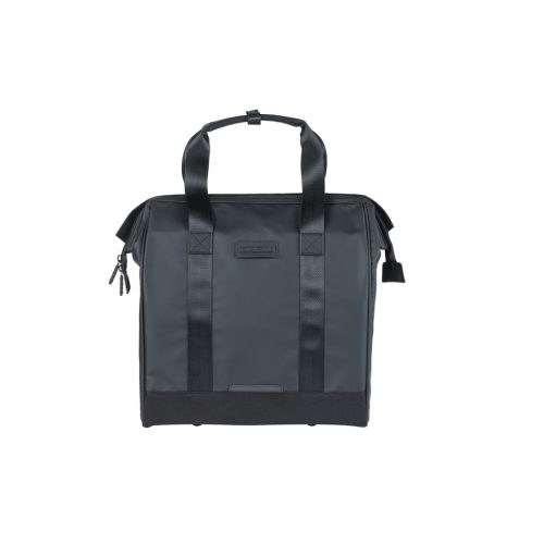 Basil egyoldalas táska Grand Tarpaulin Bicycle Shopper, MIK Hooks, fekete