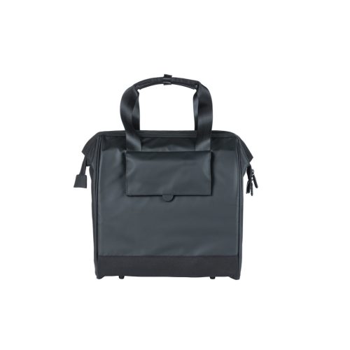 Basil egyoldalas táska Grand Tarpaulin Bicycle Shopper, MIK Hooks, fekete