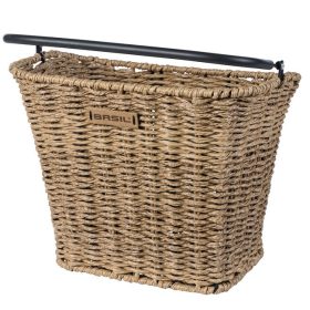   Basil első kosár Bremen Rattan Look KF, KF kompatibilis, kormányadapter nélkül (TBA 70177), világosbarna