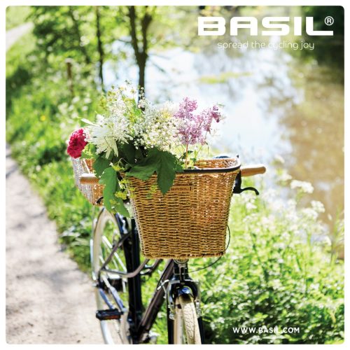 Basil első kosár Bremen Rattan Look KF, KF kompatibilis, kormányadapter nélkül (TBA 70177), világosbarna