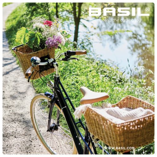 Basil első kosár Bremen Rattan Look KF, KF kompatibilis, kormányadapter nélkül (TBA 70177), világosbarna