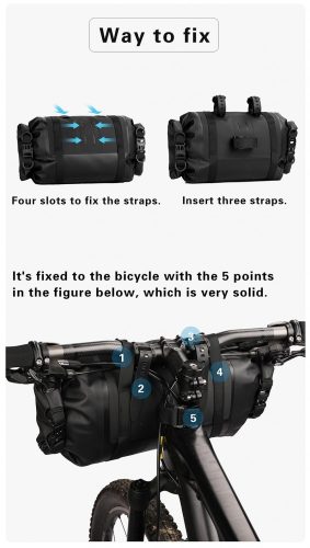 Rhinowalk 12 literes, vízálló Bikepacking kormánytáska készlet túrakerékpározáshoz