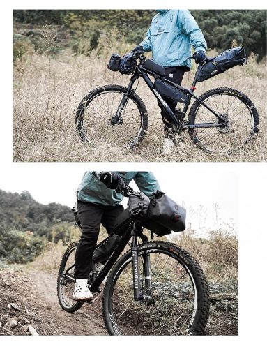 Rhinowalk 12 literes, vízálló Bikepacking kormánytáska készlet túrakerékpározáshoz